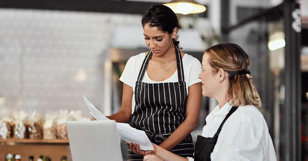 Restaurant-Waitress-Paperwork-Planning