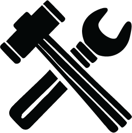 Hammer and wrench, symbolizing construction and renovation costs.